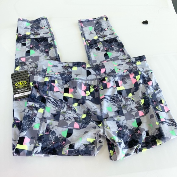 Athletic Works Leggings Gray with Graphic Design - size XL (14-16) Plus - NWT - Picture 11 of 13